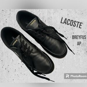 Lacoste Dreyfus AP black leather w/white trim men size 9